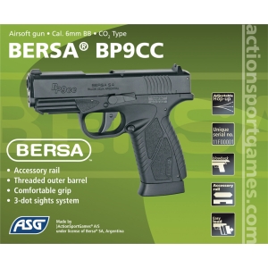 Купить Пистолет страйкбольный ASG Bersa BP9CC. Blowback. СО2 кал. 6 мм  Фото 3