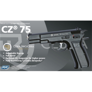 Купить Пистолет страйкбольный ASG CZ 75. Blowback. Green Gas кал. 6 мм  Фото 2