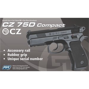 Купить Пістолет страйкбольний ASG CZ 75D Compact Green Gas кал. 6 мм  Фото 3