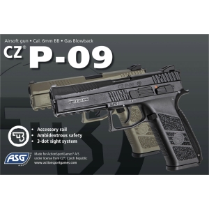 Купить Пистолет страйкбольный ASG CZ P-09. Blowback. Tan Green Gas кал. 6 мм  Фото 4