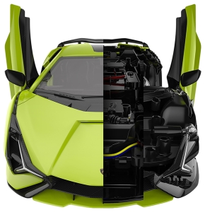 Купить Машинка-конструктор Rastar Lamborghini Sian 1:18. Зелений  Фото 5