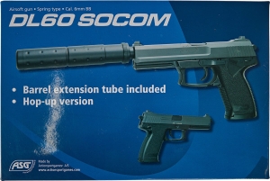 Купить Пістолет страйкбольний ASG DL 60 SOCOM Spring кал.6 мм Black  Фото 6