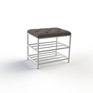 Банкетка для обуви Женева-1 50см велюр серо-коричневый 5-0-9003