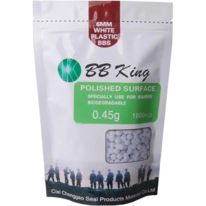 Страйкбольні кульки BB King Biogradable 6 мм 0,45 г 1000 шт/уп