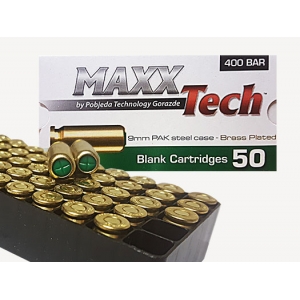 Купить Холості набої MAXXTech 9 mm P.A.K. Brass 50 шт  Фото 2