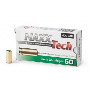 Купить Холостые патроны MAXXTech 9 mm P.A.K. Brass 50 шт   Фото 