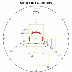 Купить Vortex Strike Eagle 1-8x24 сітка AR-BDC3 з підсвічуванням (MOA)  Фото 8