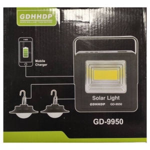 Купить Ліхтар портативний на сонячній батареї GDTIMES GD-9950 сонячна зарядна станція + 2 лампочки  Фото 6